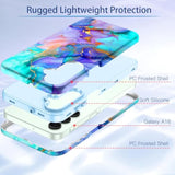 For Galaxy A16 5G Case,Heavy Duty Full Body Shockproof Protection 3 In 1 Hybrid Hard Pc Soft Rubber Rugged Drop Protective Slim Women Phone Case For Galaxy A16,Blue Marble