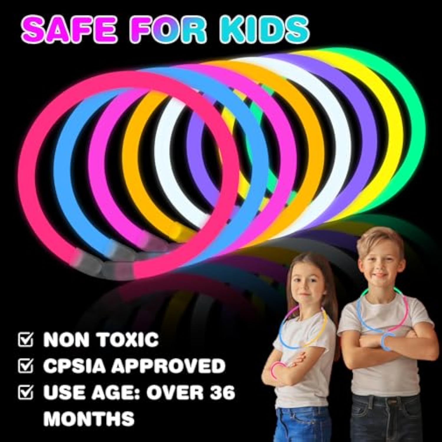 1000 Pc 8 Inch Glow Sticks with Connectors for Parties Concerts and Holidays