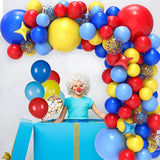 Carnival Balloon Arch Kit With 123Pcs Red Blue Yellow Rainbow Latex Confetti Balloons For Birthday Party Decorations