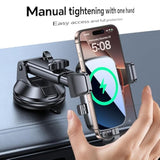 Wireless Car Charger?Upgraded Strongest Suction & Clip? Fast Charging Car Phone Holder Charger?No Shake? Wireless Charging Mount For Iphone 16 15 14 13 Pro Max Samsung Series All Smartphones