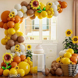 139pcs Sunflower Balloon Arch Kit Yellow Garland for Bee Theme Birthday Party Decor