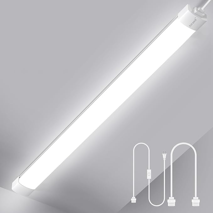 5FT LED Garage Shop Light Fixture 45W 5000K Waterproof Plug In Tube Light for Kitchen Bathroom Workbench