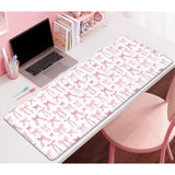 Pink Bow Mouse Pad Desk Pad,Extended Large Mouse Mat With Stitched Edge,Non-Slip Rubber Base Keyboard Desk Pad For Home Office Work Gamer Desk Mat(31.5X11.8 In)