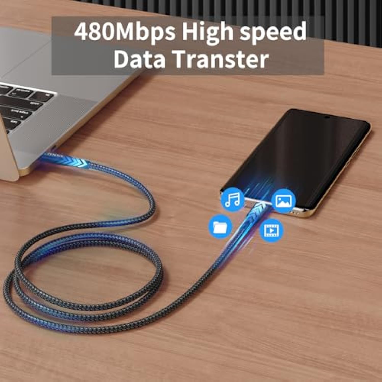 2 Pack Usb C To Micro Usb Cable 6.6 Ft, Micro Usb To Usb C Cable Support Charg
