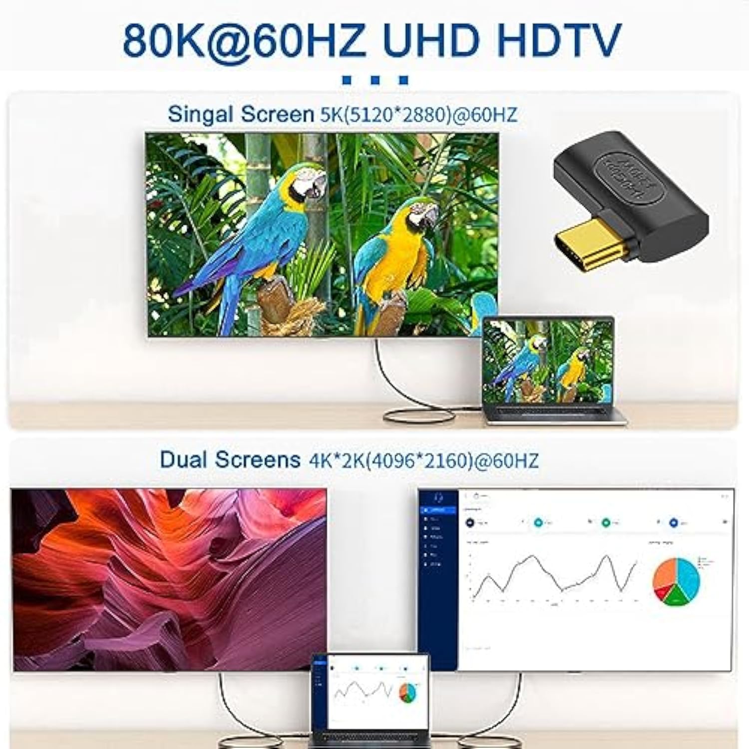 Adapter Usb4 Type C Male To Female Extension 240W Power 40Gbps Data 8K Video A