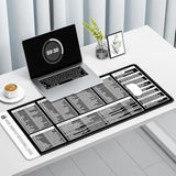Excel Shortcut Mouse Pad, Large Excel Cheat Sheet Desk Pad, Xxl Extended Computer Mousepad, Office Desk Mat For Laptop And Keyboard, Non-Slip Rubber, Stitched Edges, 35.4"X15.7", Black