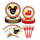 80 Pcs Red Cartoon Birthday Party Plates, Happy Birthday Dessert Plates Napkins Forks Tableware Kit For Boys 1St 2Nd 3Rd 4Th 5Th 6Th Bday Party Decorations Supplies (20 Guests)