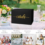 Black Card Box For Party, Gift Cards Box Holder With Gold Foil Design For Wedding Receptions, Bridal & Baby Showers, Graduations, Voting, Donate Money, Retirements, Anniversaries