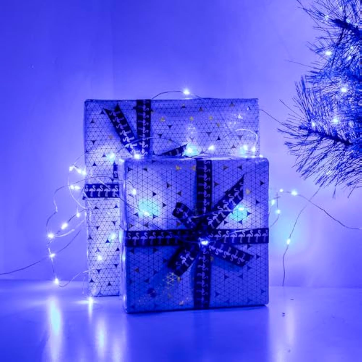 2Pack Blue Fairy Lights Battery Operated With Timer, Waterproof 33Ft 100Led String Lights Indoor Outdoor For Bedroom, Ch