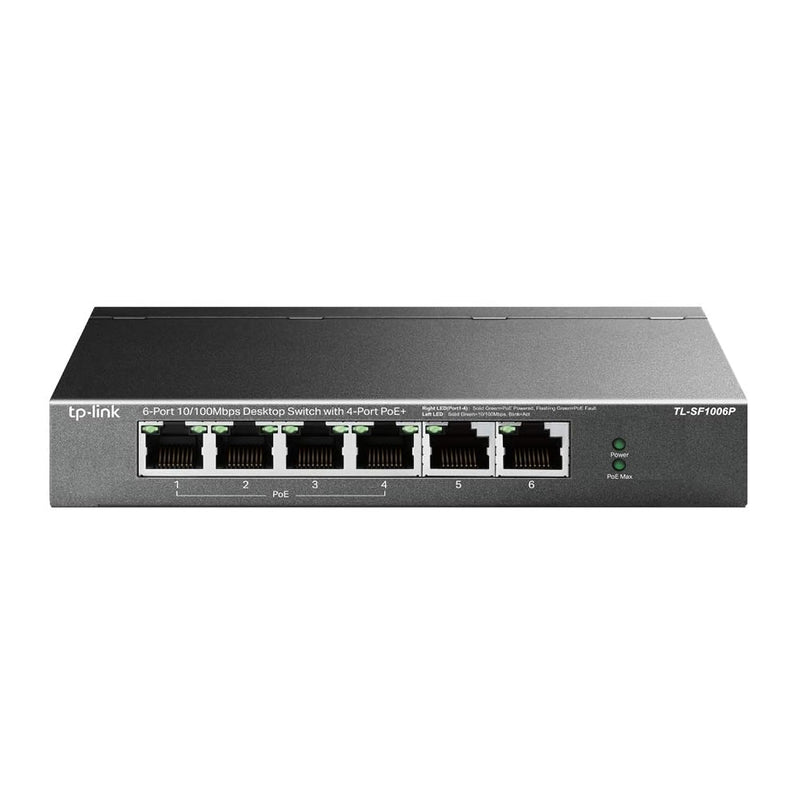 TP-Link 6 Port Fast Ethernet 10/100Mbps PoE Switch 4 PoE+ Ports @67W Plug & Pl