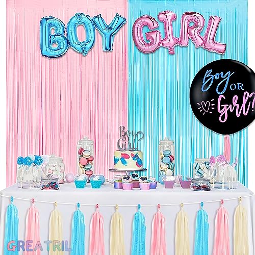 Pink and Blue Party Photo Backdrop - 3.2ft X 8.2ft - 2 Packs