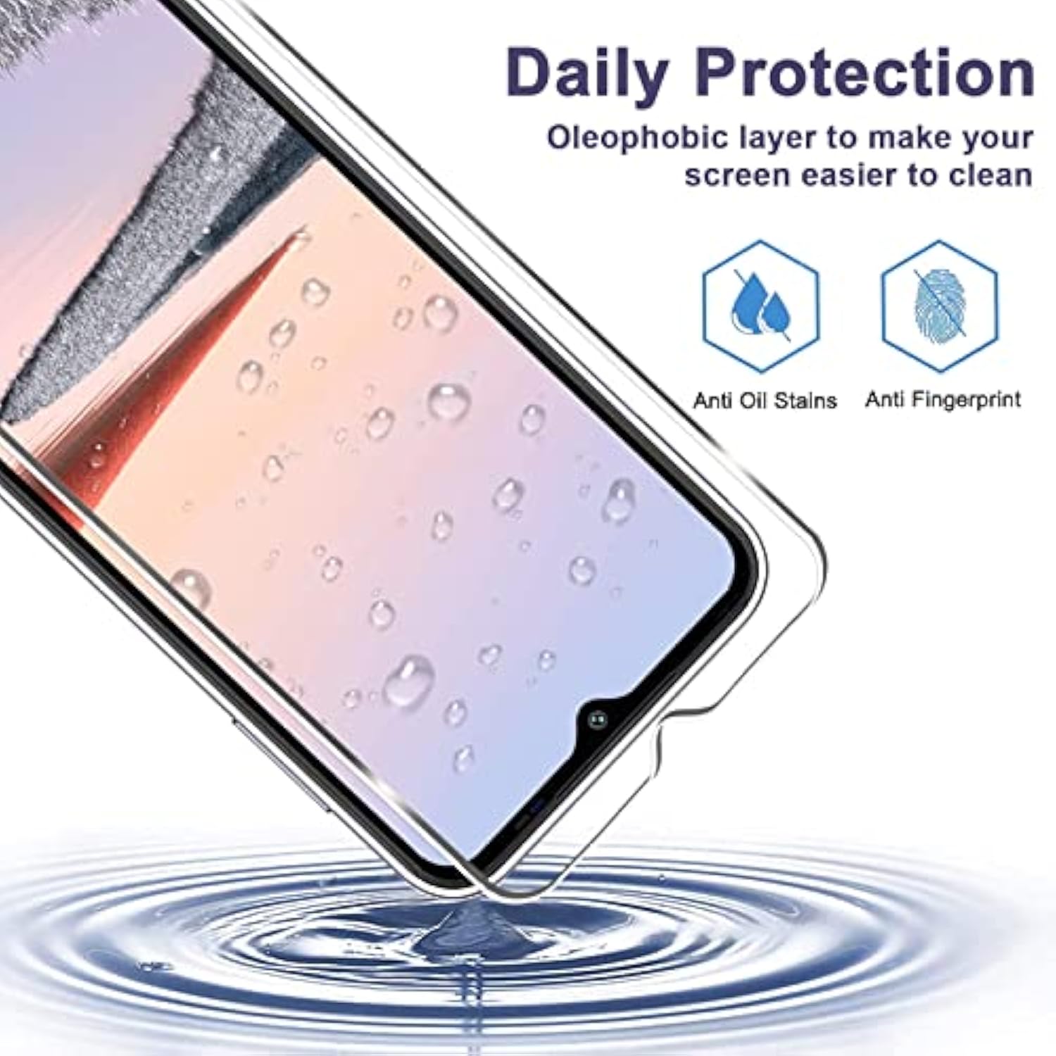 [3+3 Pack] Galaxy A14 5G Screen Protector + Camera Lens Protector, 9H Hardness, Scratch Resistant, Easy Installation, Bubble Free, Hd Tempered Glass For Samsung Galaxy A14 5G