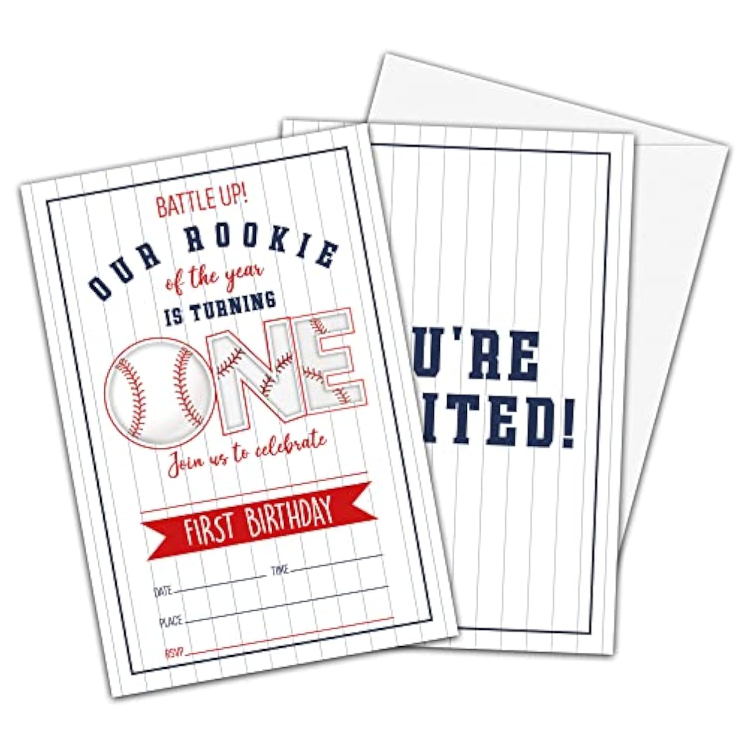 Baseball Birthday Invitations For Boys Girls, Birthday Party Supplies And Decoration, 20 Cards With 20 Envelopes -A10