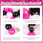 Pink And Black Balloon Arch Garland Kit With Hot Pink Black Light Pink Metallic Pink Balloons For Baby Shower Bridal Shower Wedding Birthday Party Decorations