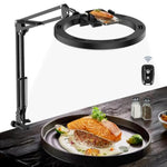 Overhead Camera Mount With Ring Light Phone Holder,10" Led Ring Light For Desk With Stand And Remote For Iphone,Phone Tripod With Light For Video Recording Tiktok Live Stream Cooking Kitchen Vlogging