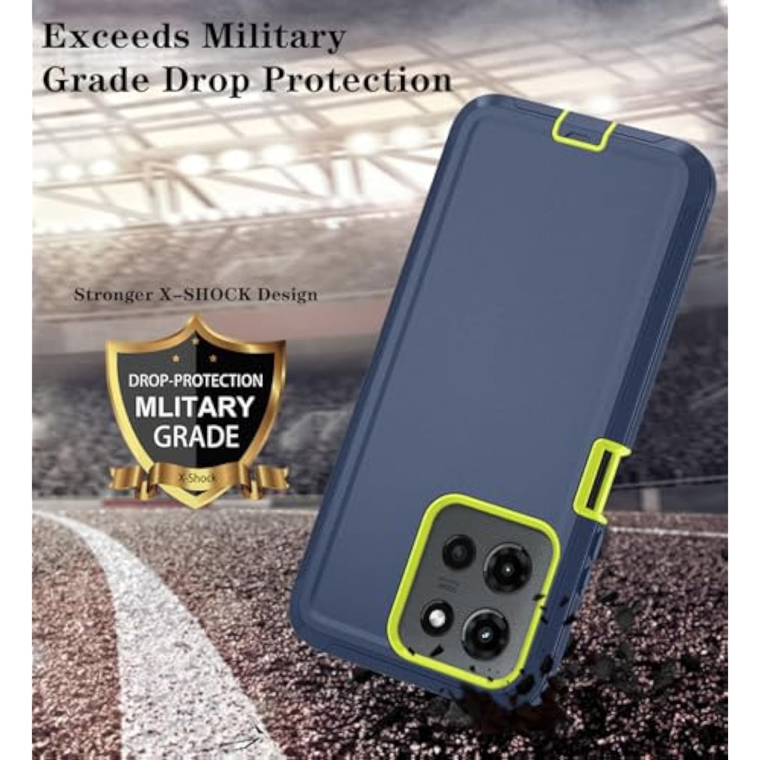 Phone Case For Motorola Moto G 2025/Moto G Play 5G 2025 Case With Hd Screen Protector, Heavy Duty Shockproof & Dropproof 3-Layer Cover Phone Case,Darkbluegreen