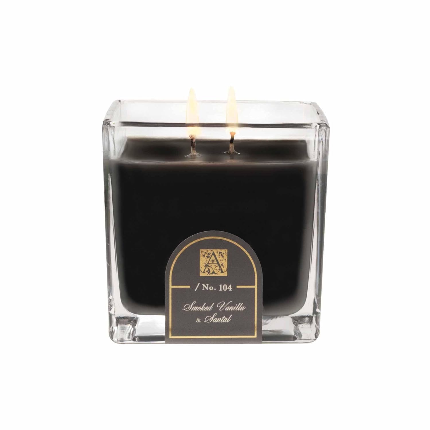 Glass Cube Candle, Smoked Vanilla & Santal, 12 Ounce