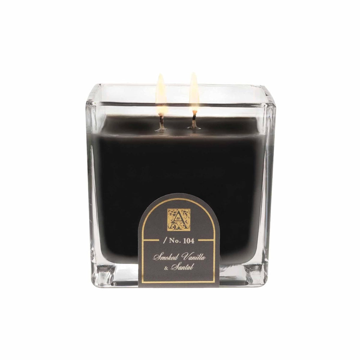 Glass Cube Candle, Smoked Vanilla & Santal, 12 Ounce