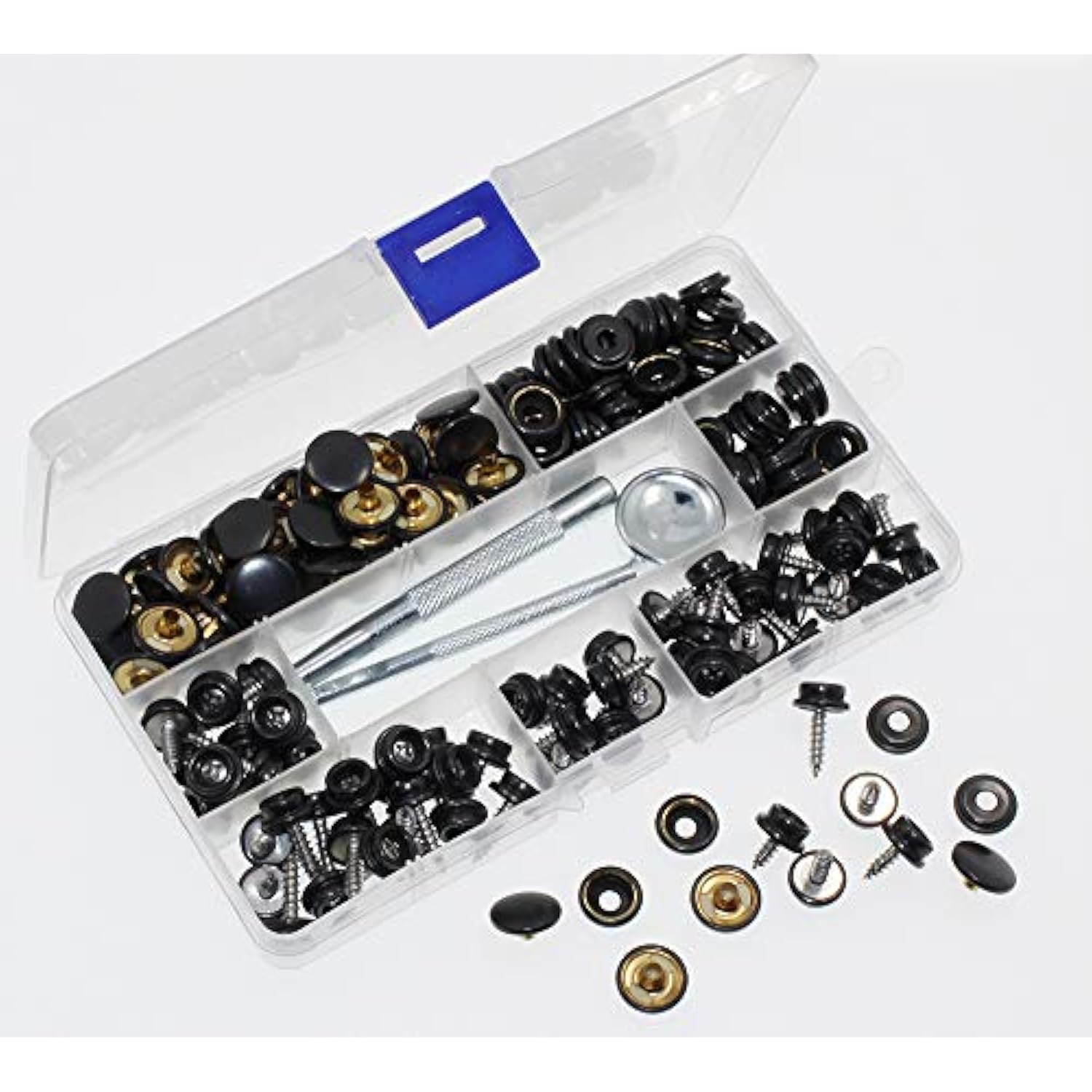 180 Pieces Canvas Snap Kit, Stainless Steel Screws Snaps Marine Grade