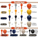 Halloween Balloon Arch Kit: Double Stuffed Blue, Orange, Black & Cream