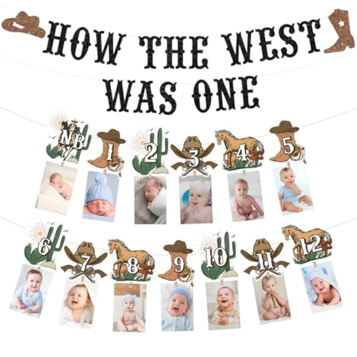 How The West Was One Banner Western Cowboy Photo Banner How The West Was One Birthday Decorations Western Cowboy First Birthday Decorations For Cowboy First Rodeo Bday Supplies