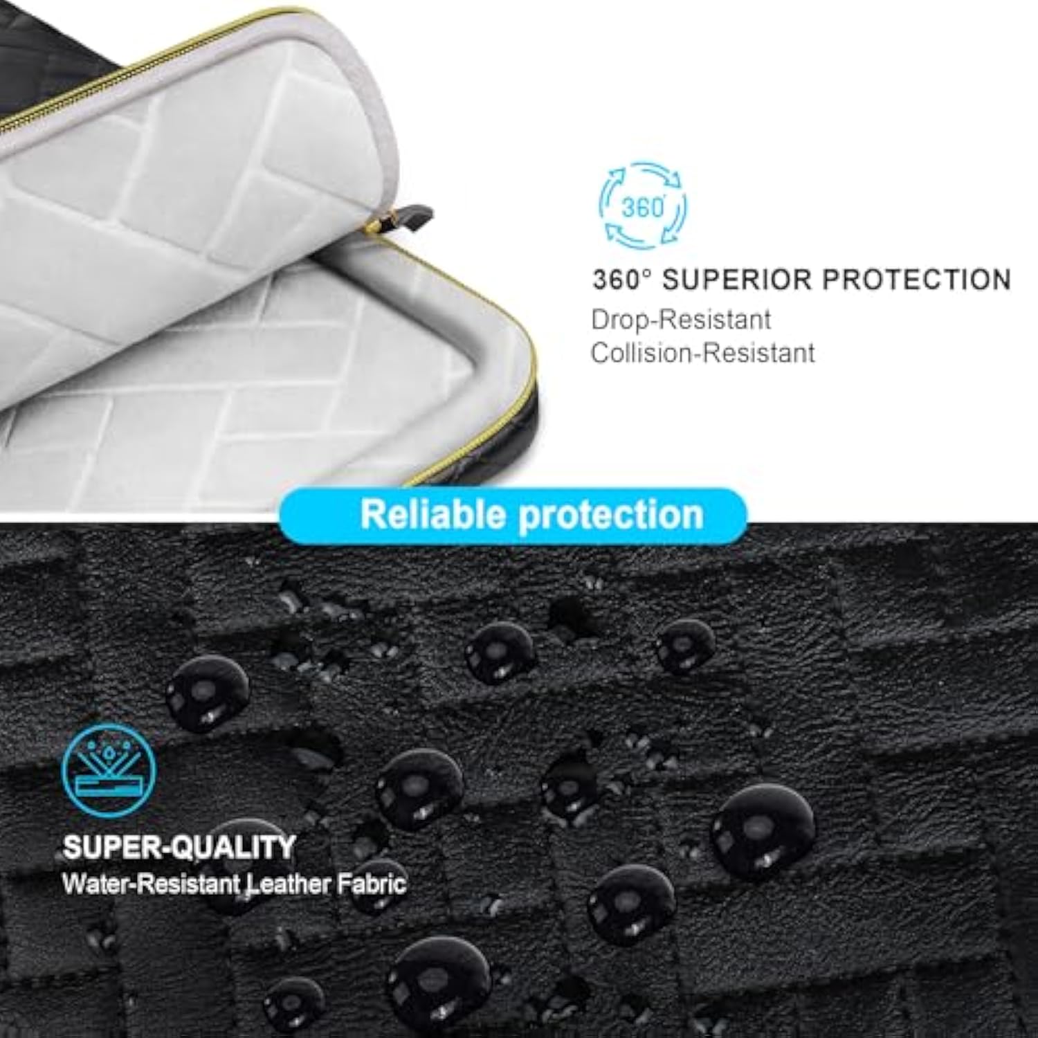 360° Protective Laptop Shoulder Bag, 14 Inch Laptop Sleeve Case For Hp Dell Asus Acer Chromebook 14, Hp Stream, Dell Inspiron, Ideapad, Acer Spin, Asus Zenbook Computer Bag, Elegant Black