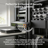8 Ports Poe+ Ethernet Switch 2 Uplink 802.3Af/At 120W Total Power 100Mbps Network Hub 20 Gbps Switch Capacity Unmanaged Poe Switch Suitable For Ip Cameras Home & Office.