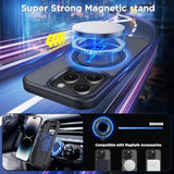 Magnetic Case For Iphone 14 Pro Max 6.7 Inch With 360 Rotatable Ring Stand, Compatible With Magsafe Car Phone Mount, Cases Cover Phone Holder For Desk Meeting/Videos?Matte Black?