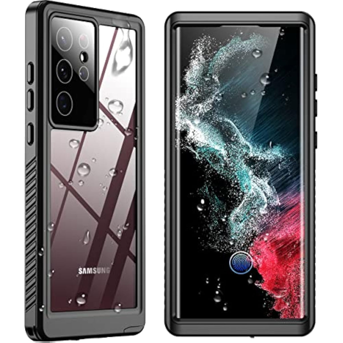 Designed For Samsung Galaxy S22 Ultra Case, Waterproof Builtin Screen Protector Full Protection Heavy Duty Shockproof Antiscratched Rugged Case For Galaxy S22 Ultra 5G 6.8'' 2022, Black