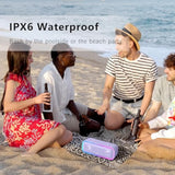 DOSS SoundBox Pro+ Bluetooth Wireless Pairing Speaker with 24W Stereo Sound, Punchy Bass, IPX6 Waterproof, 15Hrs Playtime, Multi-Colors Lights, for Home, Outdoor-Purple