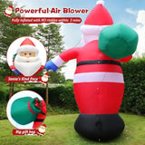 12 Feet Giant Christmas Inflatable Santa Claus Outdoor Yard Decorations, Blow Up Santa Claus With Gift Bag, Built-In Led