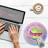 3 Pack Dumpster On Fire Mouse Pad, Cute Round Mouse Pads For Desk, Funny Dumpster Mousepad For Laptop Gaming, Stitched Edge Non-Slip Rubber Base, Cute Office Desk Accessories Decor For Women