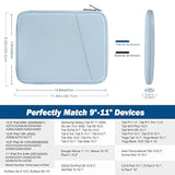 MoKo 9-11 Inch Tablet Sleeve Case, Fits 11inch iPad Air M3, iPad A16 2025, Pro 11 M4, iPad 10/9/8/7th, Galaxy Tab S9/S8/A8/A7, Protective Bag Carrying Case with Pocket, Misty Blue