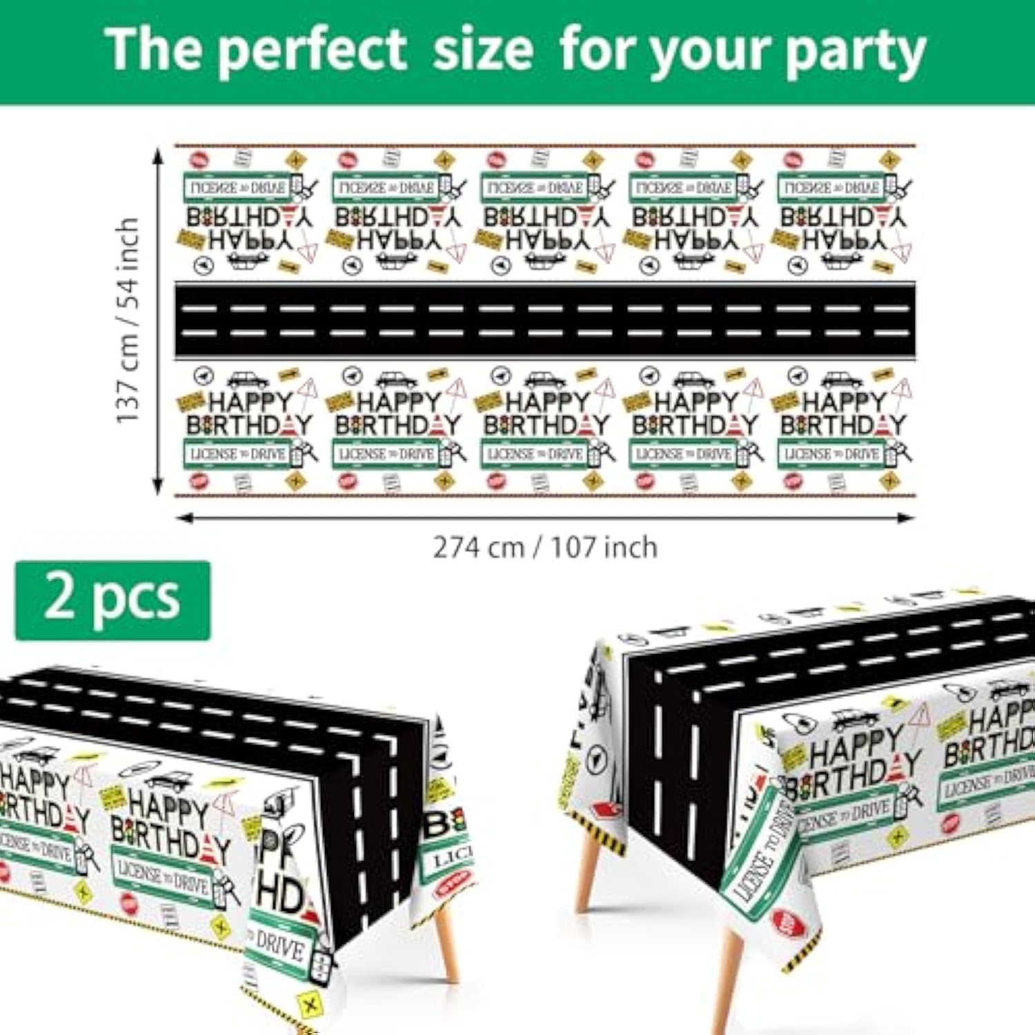 98Pcs Drivers License 16Th Birthday Party Decorations For Boys New Driver Car Road 16Th Birthday Plates And Napkins Tablecloth Tableware Sets For Learner Driver 16 Years Old Party Favors Serves 24