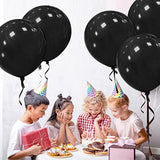 12Pack 18-Inch Black Latex Balloons Large Helium Party Decorations