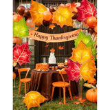 Maple Leaf Foil Balloons - 12 Pcs Autumn Thanksgiving Decorations