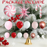 146 Pcs Christmas Balloon Garland Kit Red, Pink & White Candy Cane Arch