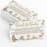 Bring A Book Insert Cards, Set Of 50, Woodland Baby Shower Games, Activities, Favors