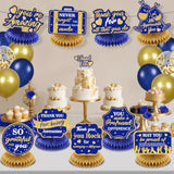9Pcs We Appreciate You Decorations Navy Blue Gold Thank You Table Honeycomb Centerpieces Appreciate Table Topper Decor For Teacher Doctor Nurse Employee Xmas Graduation Appreciation Party Supplies