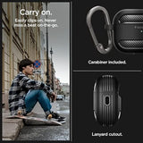 Spigen Rugged Armor Designed for AirPods Pro 2nd Generation Case 2022/2023 (USB-C/Lightning Cable) Cover with Keychain - Matte Black