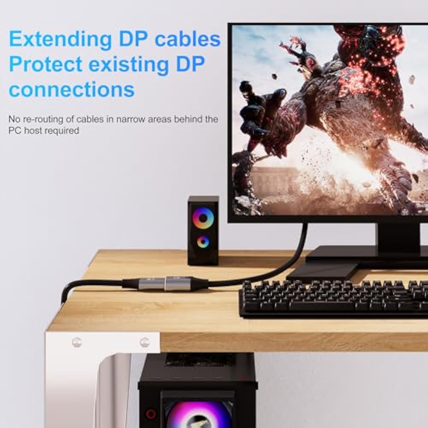 8K Displayport Extension Cable 3Feet, Dp To Dp Extension Cable,Male To Female,