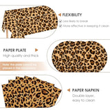 41Pcs Cheetah Print Party Decorations Leopard Animal Theme Tableware Include Dinner Dessert Plates,Napkin,Tablecloth?baby Shower Safari Animal Leopard Themed Birthday Party Decor Supplies | Serves 20