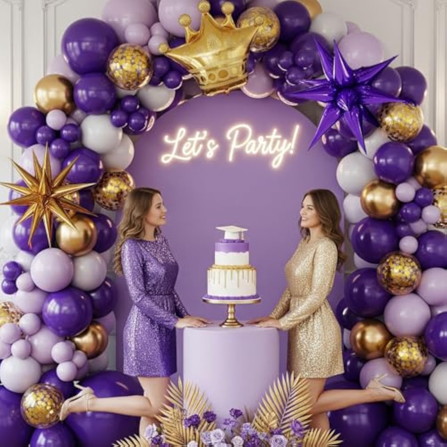 Emerald Green Gold White Winter Balloon Garland Arch Kit Double Stuffe