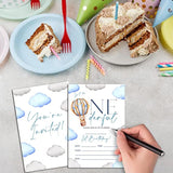 1St Onederful Birthday Invitations For Boys, Isn'T He Onederful Birthday Party Invitation Cards, Boho Bear Party Celebration Supplies Decoration -20 Fill In Invitations With Envelopes (B11)