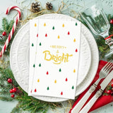 100 Pack Christmas Napkins Disposable Holiday Napkins Paper Christmas Paper Napkin Xmas Dinner Napkin Merry And Bright Guest Napkin Disposable Paper Hand Towels For Bathroom Xmas Winter Table Decor