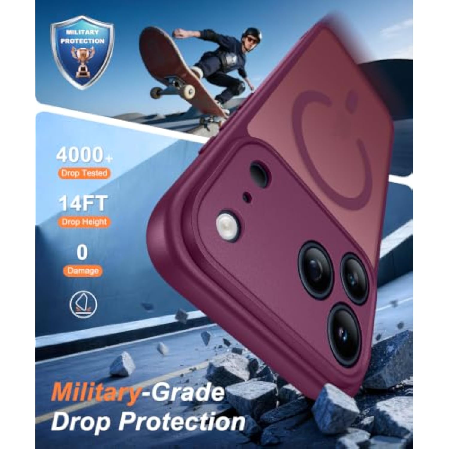 Translucent Wine Red MagSafe Case for iPhone 17 Pro Max