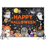 Happy Halloween Backdrop 7x5ft Trick or Treat Banner Party Decoration Photoshoot Background