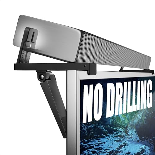 No Drilling Soundbar Mount,Adjustable TV Top Shelf Compatible with ,LG,Vizio,Bose,JBL,Sonos,Universal Floating Bracket Holds up to 11 lbs,Black