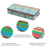 Christmas Wrapping Paper Storage Bag – Clear 31.5×17.3×5.5 In Organizer Fits 30? Rolls, Includes 30 Color Wrapping Paper Roll Holder + 2 Compression Straps, Under Bed Poster Holder