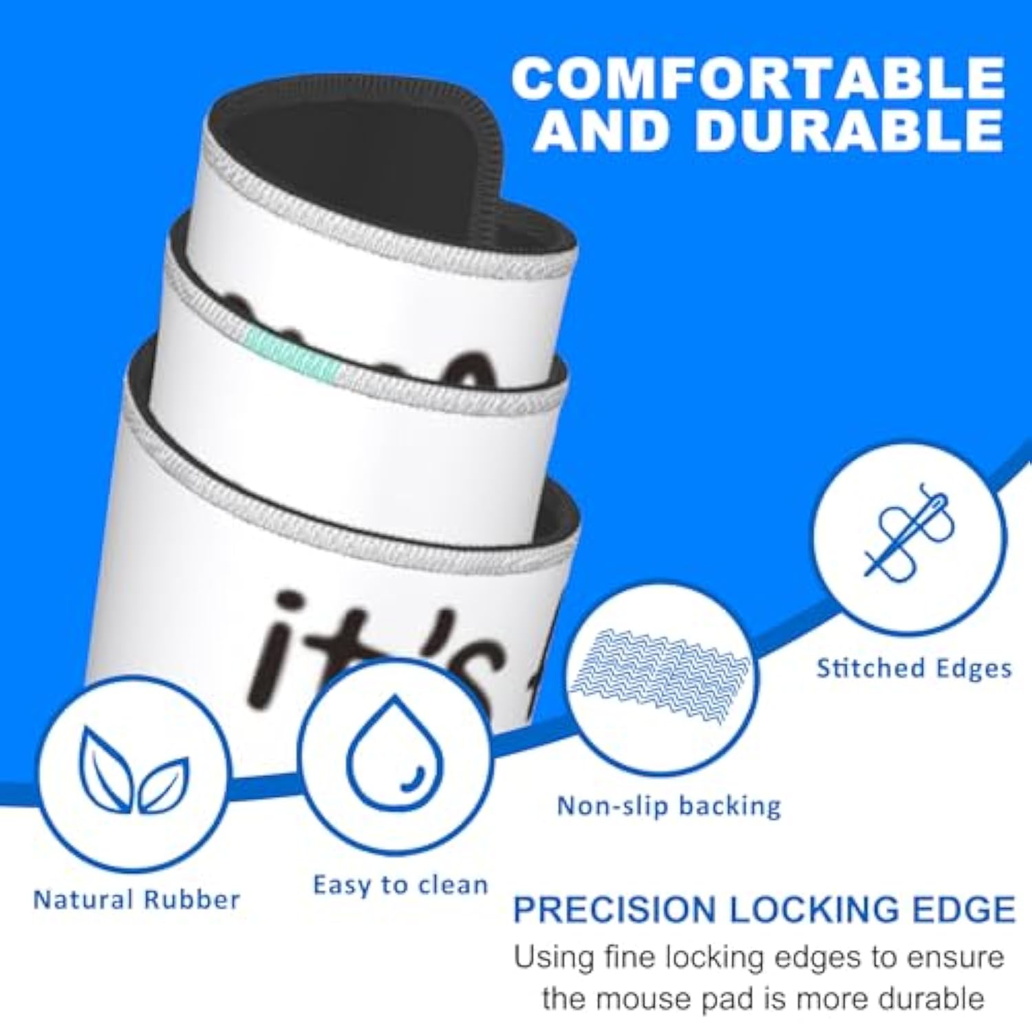 Desk Pad, It’S Fine I’M Fine Black Cat Extended Gaming Mouse Pad Large, 35.4"X15.7" Big Mouse Pad With Non-Slip Base And Stitched Edge, Long Computer Keyboard Mouse Mat For Home Office Work